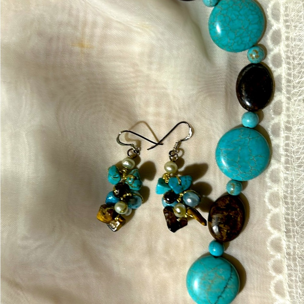 Earrings and bracelet